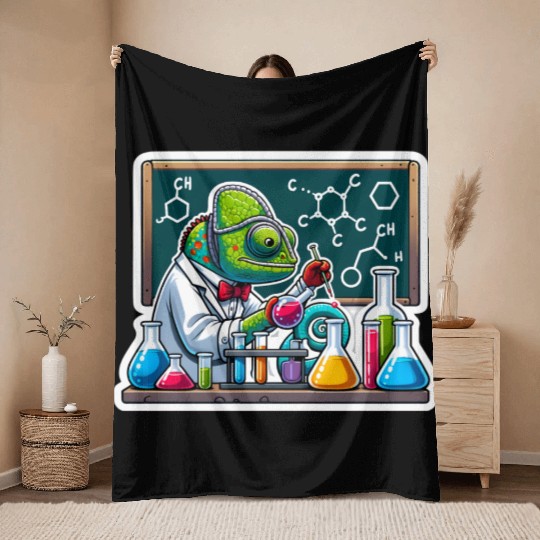 Chemical Chameleon Throw Blankets