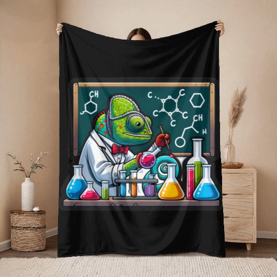 Chemical Chameleon Throw Blankets