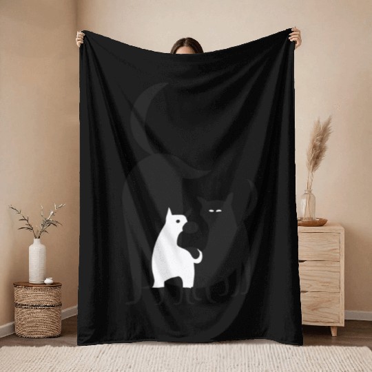 Pet Elegance in Monochrome Throw Blankets