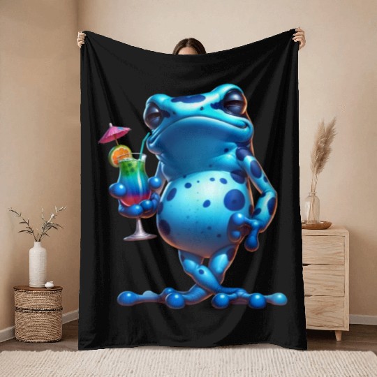 Poison dart frog Throw Blankets
