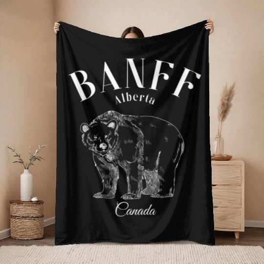 Banff Alberta Alberta's Rockies Souvenir Throw Blankets