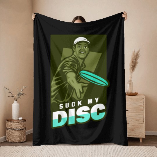 Disc Golf Tournament Suck My Disc Boy Throw Blankets