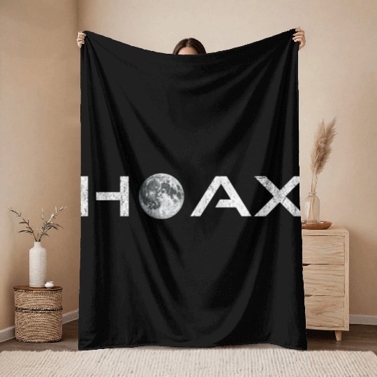 Moon Landing Hoax Conspiracy Throw Blankets
