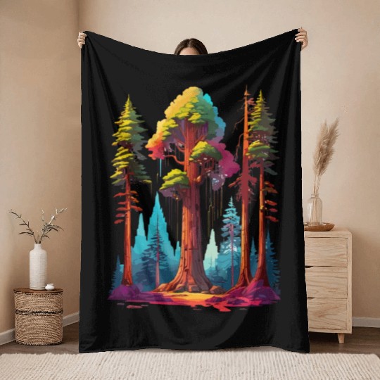 Redwood Forest - For Nature Lovers Throw Blankets