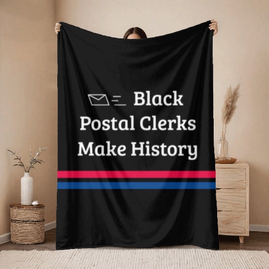 Black Postal Clerks, Make History Throw Blankets