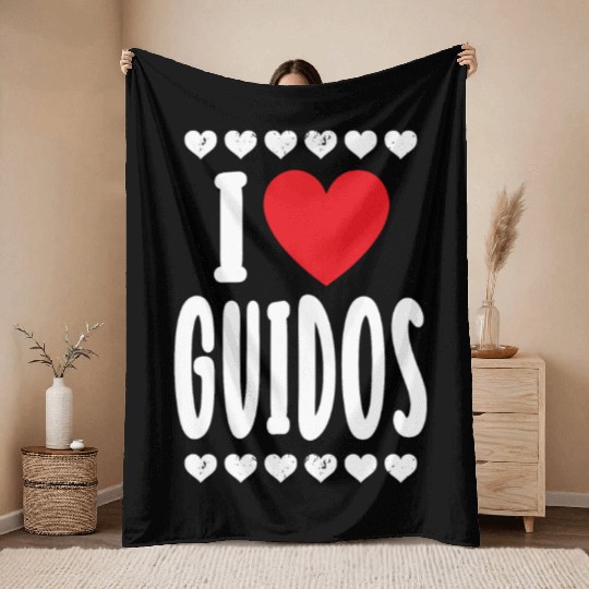 I Love Guidos Italian Urban Macho Party Throw Blankets