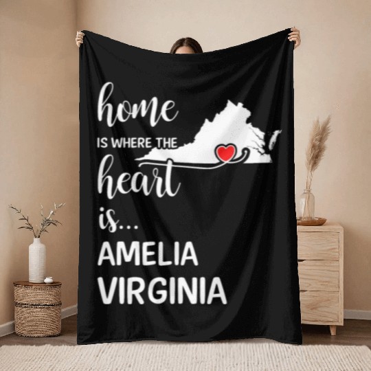 Amelia County Virginia Is Where My Heart Is Gift Throw Blankets