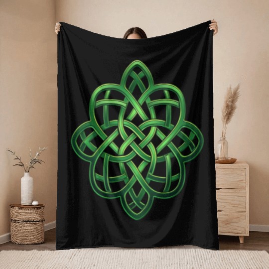 St Patricks Day Celtic Knot Irish Scottish Symbol Throw Blankets
