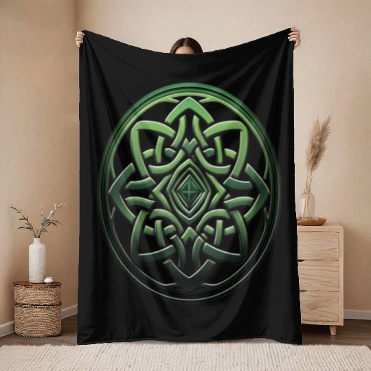 St Patricks Day Celtic Knot Irish Scottish Symbol Throw Blankets