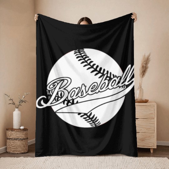 Baseball Bat Baseball Player Throw Blankets