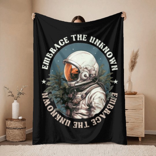 Embrace The Unknown Confidence Growth Mindset Astr Throw Blankets