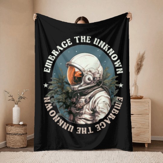 Embrace The Unknown Confidence Growth Mindset Astr Throw Blankets