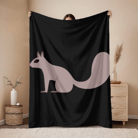 Squirrel Vector 3 Colors Throw Blankets