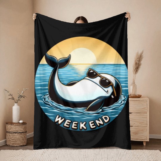 Whale Weekend - Chilled Vibes Throw Blankets
