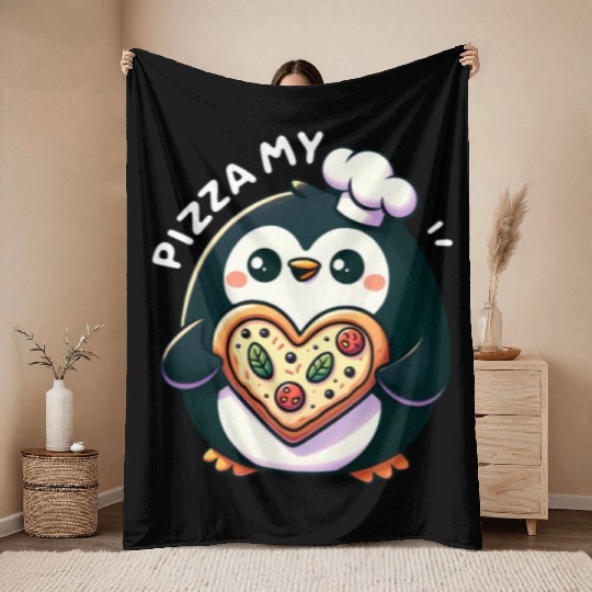 Pizza My Heart - Cheesy Love Throw Blankets