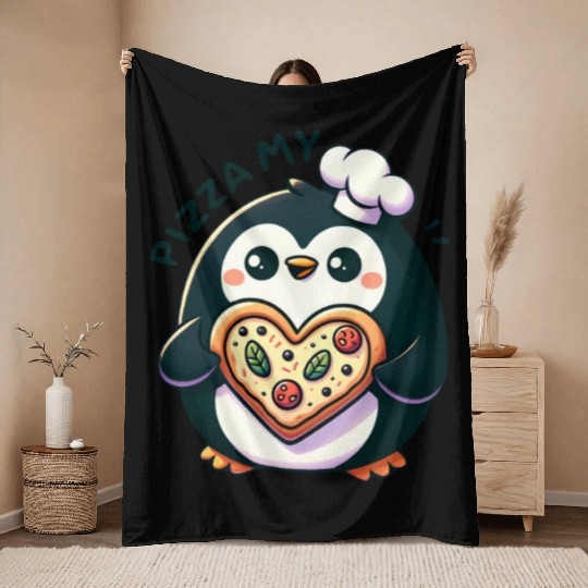 Pizza My Heart - Cheesy Love Throw Blankets