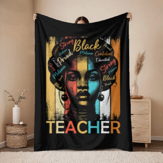 Black History Teacher Throw Blankets African American Women