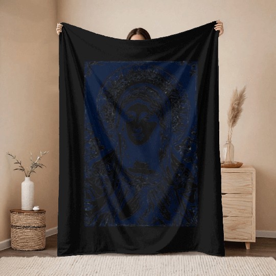 Our Lady (Street Art Style) Throw Blankets