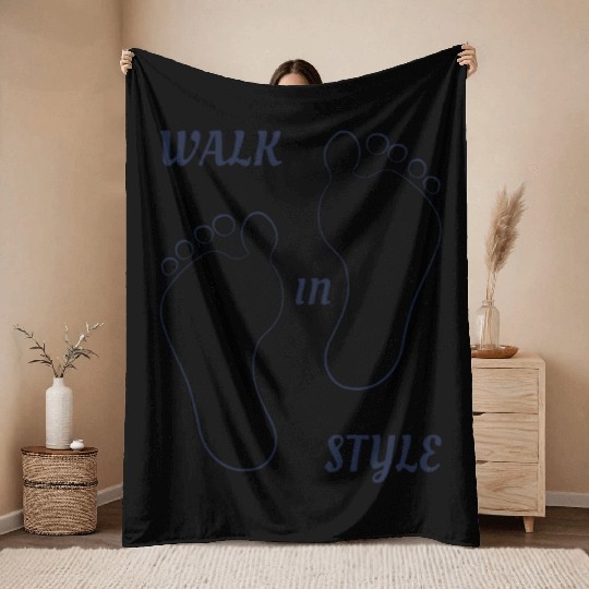 Walk in style - Navy Blue Throw Blankets