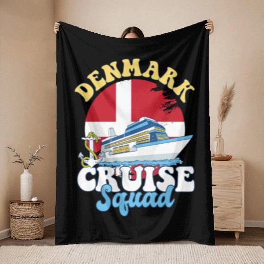 Denmark Cruise Squad Family Vacation Trip Throw Blankets