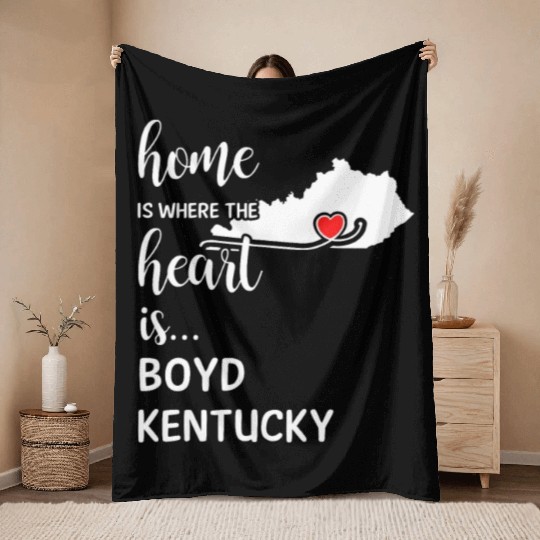 Boyd County Kentucky Is Where My Heart Is Gift Throw Blankets