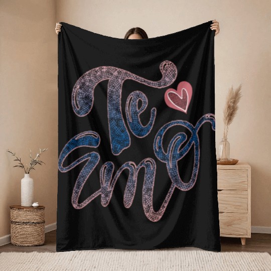 I love you with heart Throw Blankets