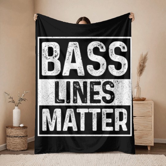 Bass Lines Matter Bass Player DnB Throw Blankets