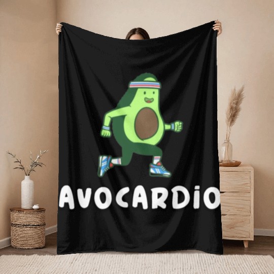 Avocardio Avocado Gym Throw Blankets