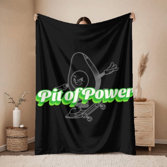 Pit of Power Avocado Gym Throw Blankets