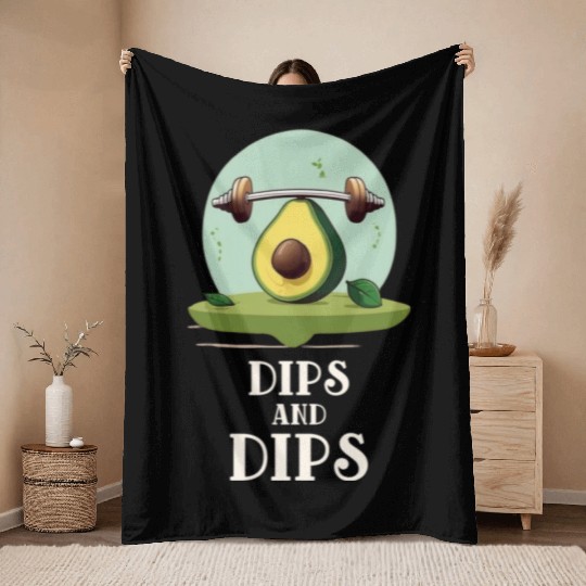 Dips and dips Avocado Gym Throw Blankets