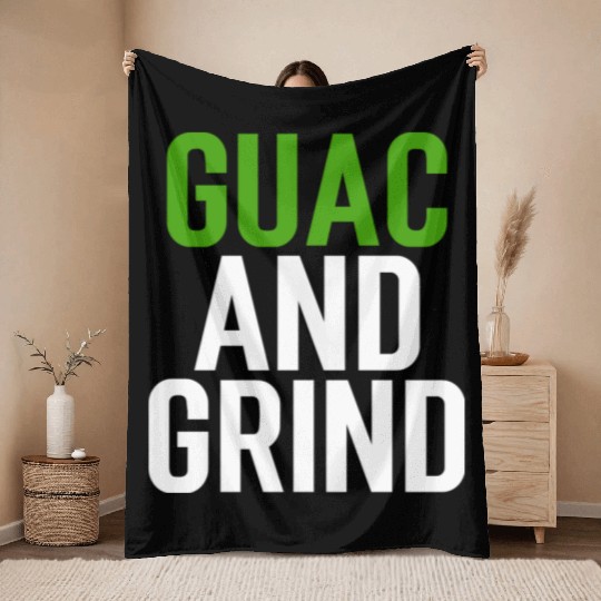 Guac and Grind Avocado Gym Throw Blankets