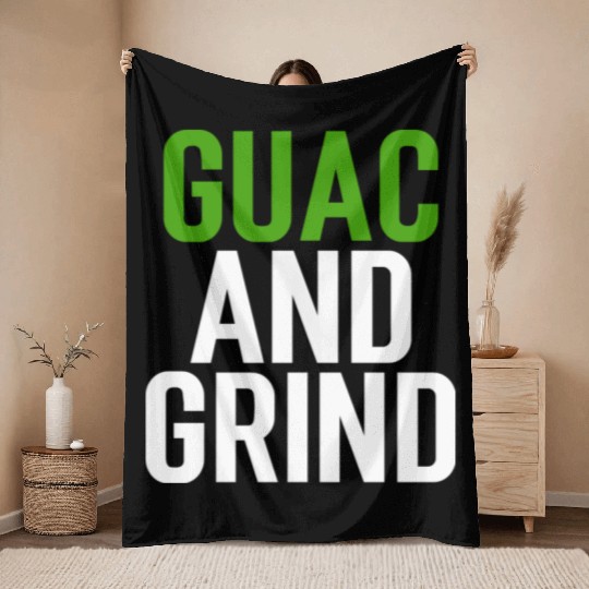 Guac and Grind Avocado Gym Throw Blankets
