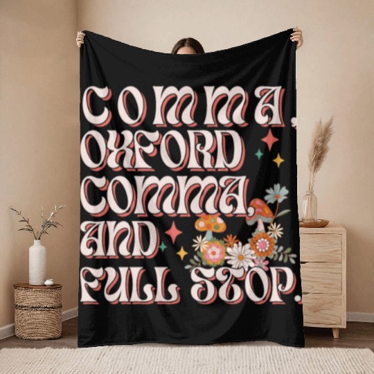 Oxford comma. For grammar students and teachers Throw Blankets