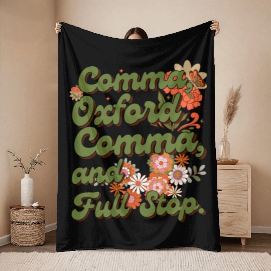 Oxford comma. For grammar students and teachers Throw Blankets