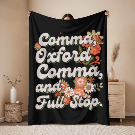 Oxford comma. For grammar students and teachers Throw Blankets
