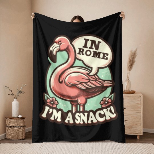 Flamingo Roman History Roman Empire Cuisine Throw Blankets