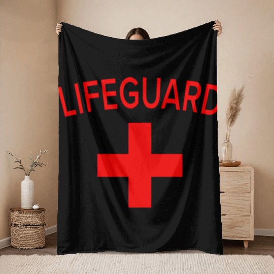 Emp-Lifeguard-Design.Lifeguard Outfit Gift. Throw Blankets