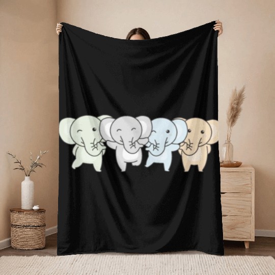 Unlabeld Flag Pride Lgbtq Cute Elephant Throw Blankets