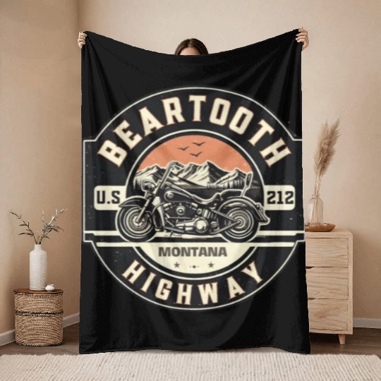 Beartooth Highway US 212 Throw Blankets