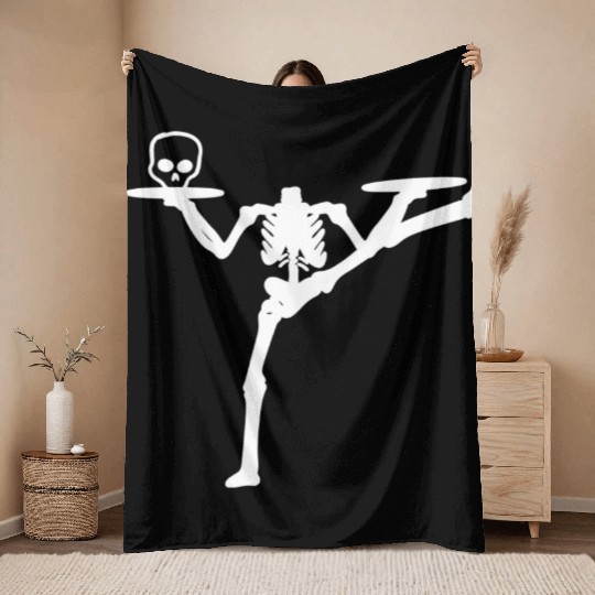Dancing Skeleton Street Dancer Gift Throw Blankets