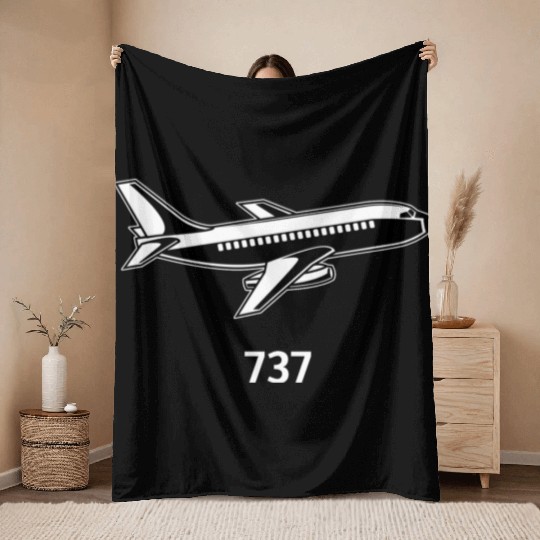 B737 Aircraft Airline Throw Blankets
