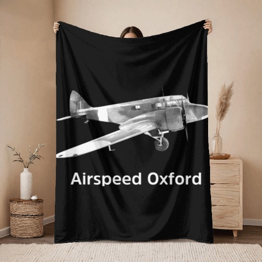 Airspeed Oxford Training aircraft Throw Blankets