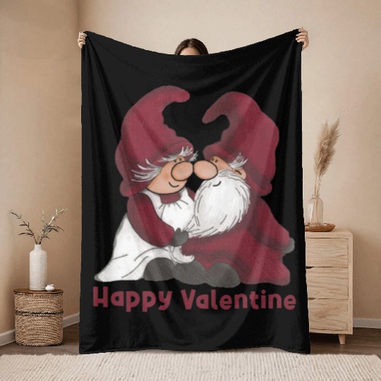 Happy Valentine's Day Throw Blankets
