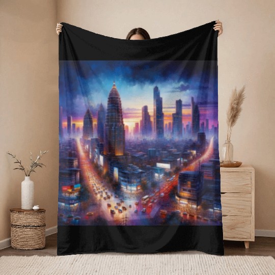 Urban Twilight Throw Blankets