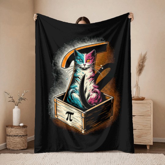 Funny Pi Day 2024 3,14 Pi Number Symbol Math Throw Blankets