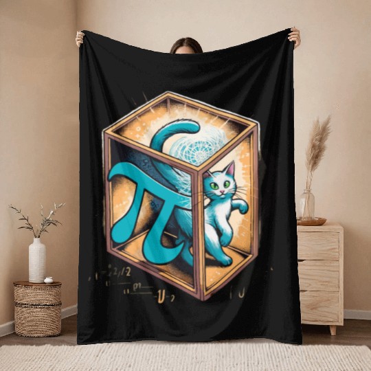 Funny Pi Day 2024 3,14 Pi Number Symbol Math Throw Blankets