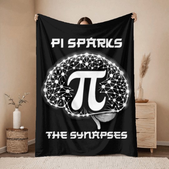Funny Pi Day 2024 3,14 Pi Number Symbol Math Throw Blankets