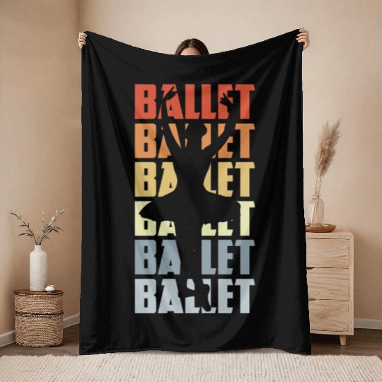 Vintage Ballet Throw Blankets