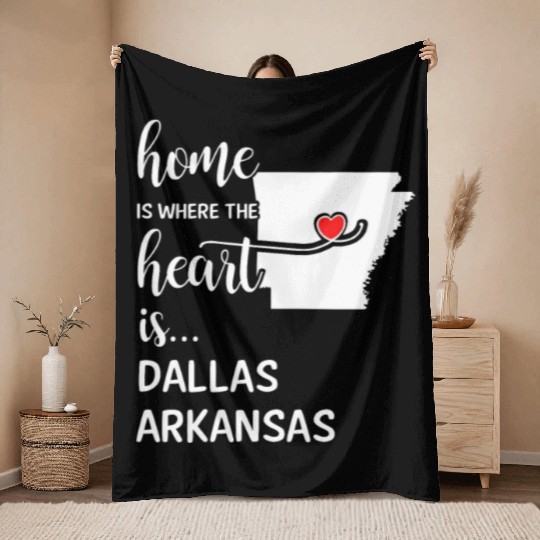 Dallas County Arkansas Is Where My Heart Is Cool Throw Blankets