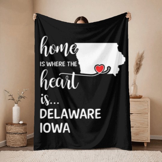 Delaware County Iowa Is Where My Heart Is Gift Throw Blankets
